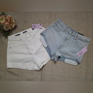 Wild Fable Stylish Women's Denim and White Shorts. Highest Rise, Cheeky Shorts